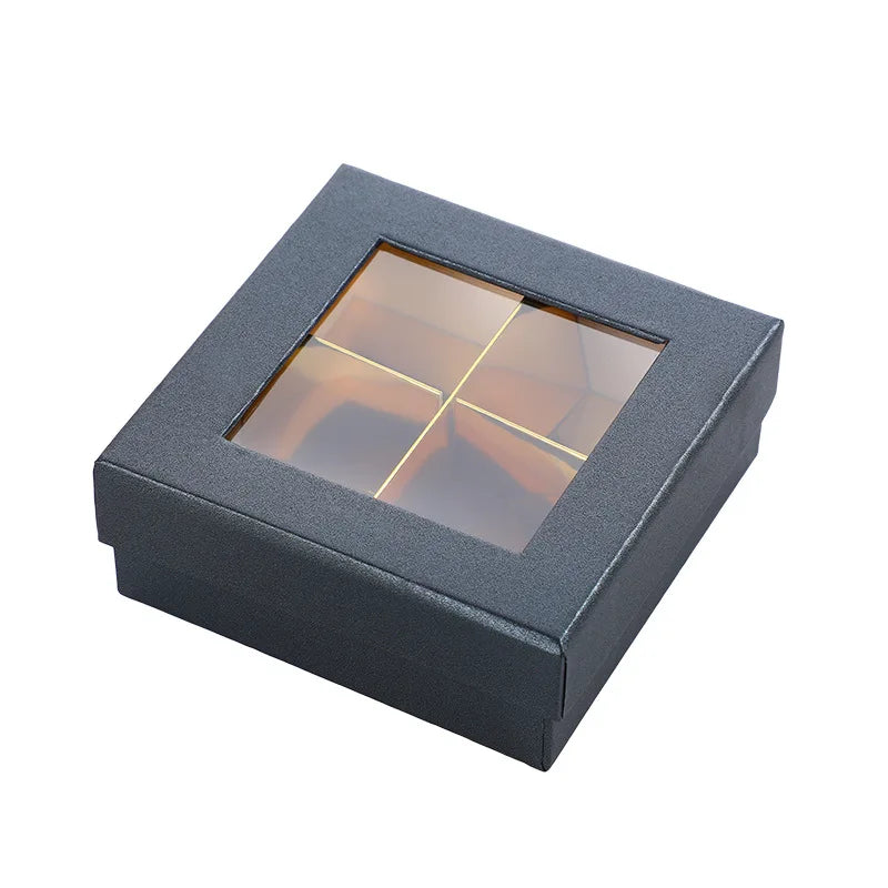 Eco-Friendly Small Folding Kraft Paper Boxes Chocolate Wedding Candy Cookie Gifts Embossed Folding Kraft Folder Empty Packaging
