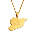 Factory Wholesale Stainless Steel 18k Gold-plated Syria Flag Necklace