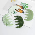 Natural Jade Massage Comb Hand Made Anti-Static Hair Beard Wide Tooth Comb for Head Scalp Massage Jade Gua Sha Scraping Massage