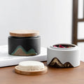 Small Size Ceramic Tea Jar Mini Portable Sealed Storage Container for Chinese Tea for Travel or Warehouse Use