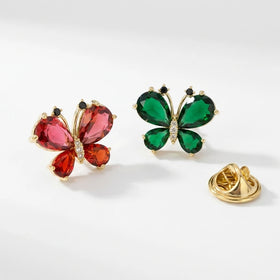 Jachon Fashion Colorful Women Brooches Pin Jewelry Butterfly Shaped Rhinestone Brooch Fashion Jewelry Brooches