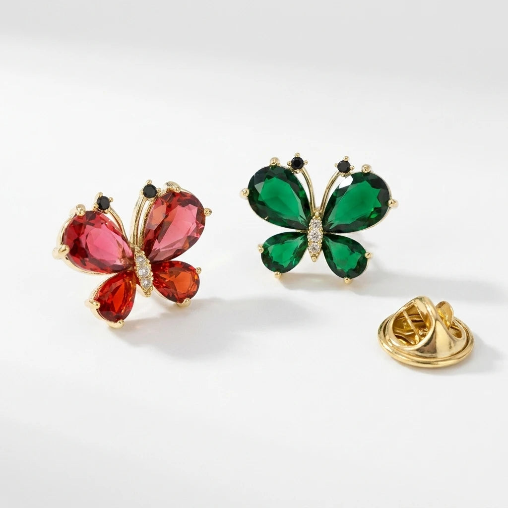 Jachon Fashion Colorful Women Brooches Pin Jewelry Butterfly Shaped Rhinestone Brooch Fashion Jewelry Brooches