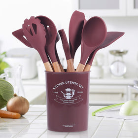 Kitchenware Factory Price Best Selling 100% Eco-friendly Cooking Tools 12pcs Silicone Kitchen Utensils Set