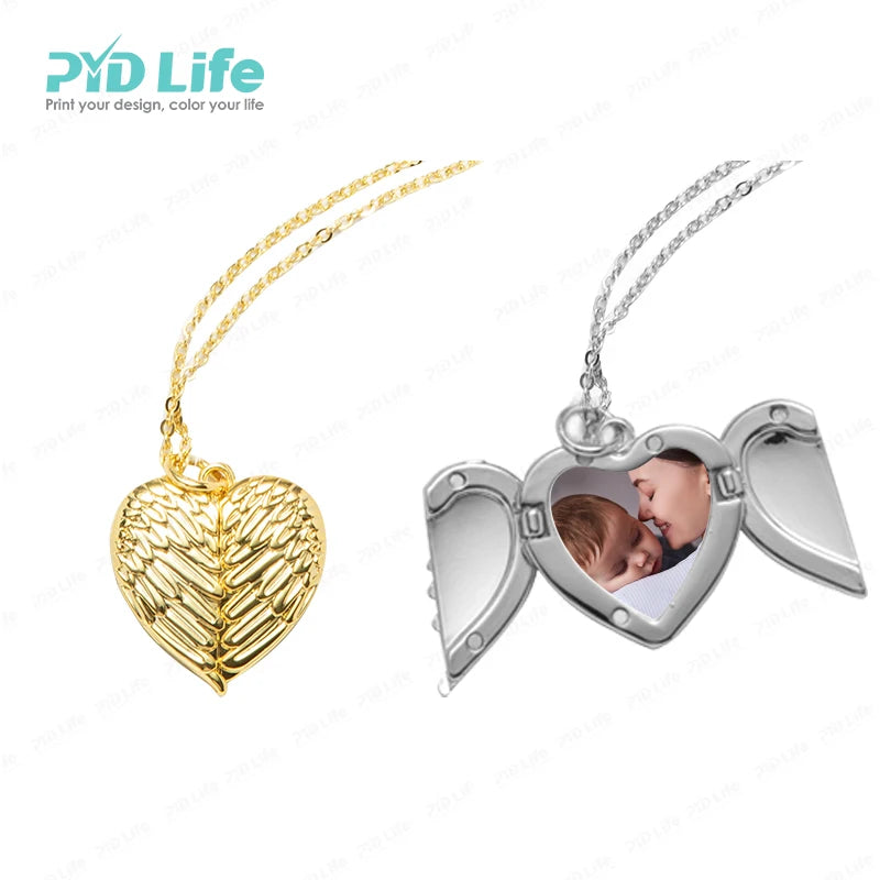 PYD Life Sublimation Blanks Best Friend Locket Women Silver Chain Gold Pendant Fine Fashion Jewelry Necklaces for Women