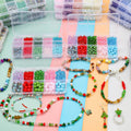Zhubi  4 6 8MM Christmas Theme  Crystal Rondelle Beads Set Wholesale Faceted Round Glass Beads for Jewelry Making DIY Bracelets