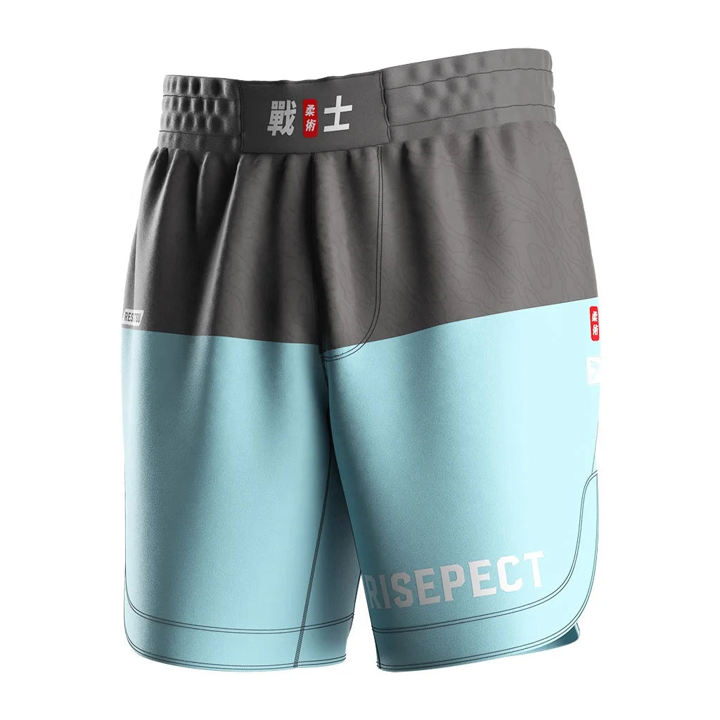Drawstring Grappling Shorts Men Anti-Tear Moisture-wicking No-Pocket Ergonomic Cut Long Lasting Print for MMA No-Gi Training