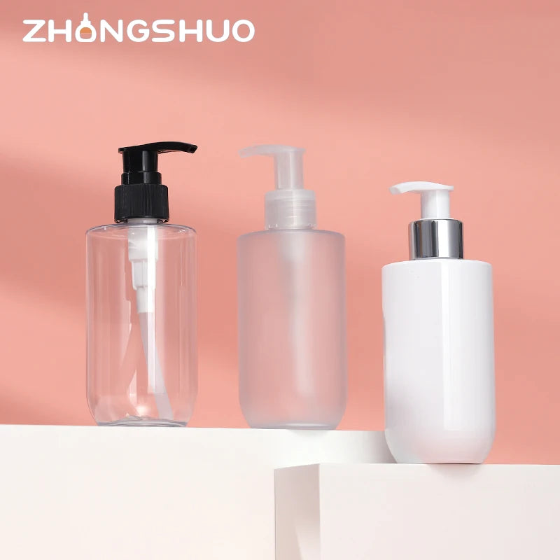 Wholesale Empty PET Plastic Pump Bottle for Shampoo and Conditioner Shower Gel Hand Wash Low Moq Cosmetic Lotion Bottle