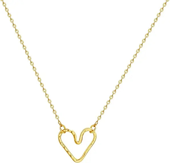 Fashion Gold Plated Polished Delicate Heart Shape Pendant Necklace for Women