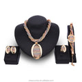 2023 NEW Design Elegant Weddings Jewellery Costume Plated Earrings Rings and Necklaces Bracelets Jewelry Sets Gold Custom Logo