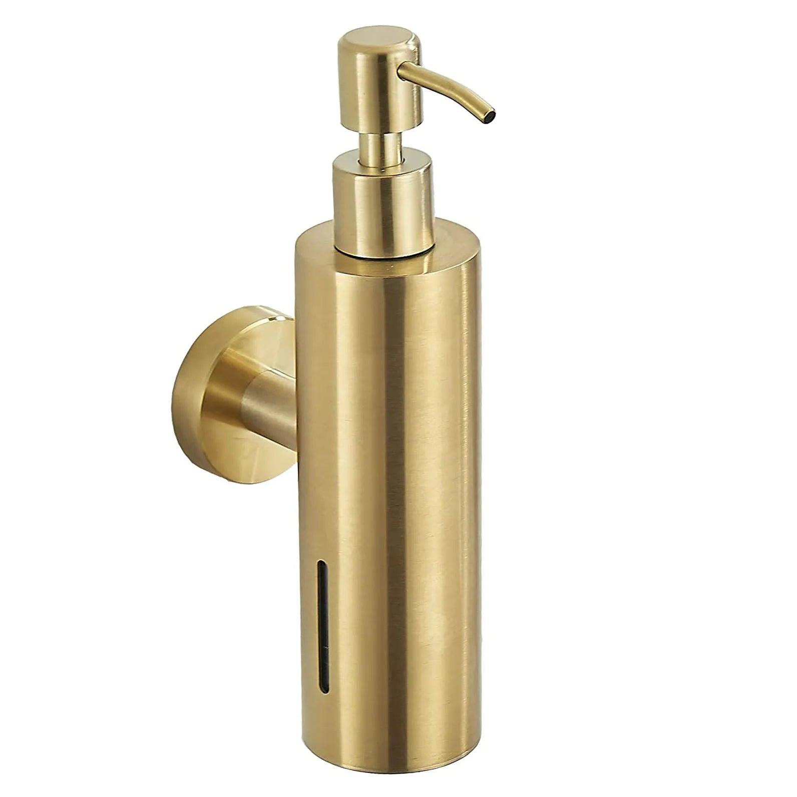 Brushed Gold Double Soap Dispenser Freestanding 304 Stainless Steel Empty Bottle Press Type Manual Hand Kitchen