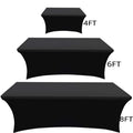 Custom Print logo Rectangle Outdoor Wedding Table Cloth Dinning Polyester Party Banquet Stretch Spandex 6ft Table Cover