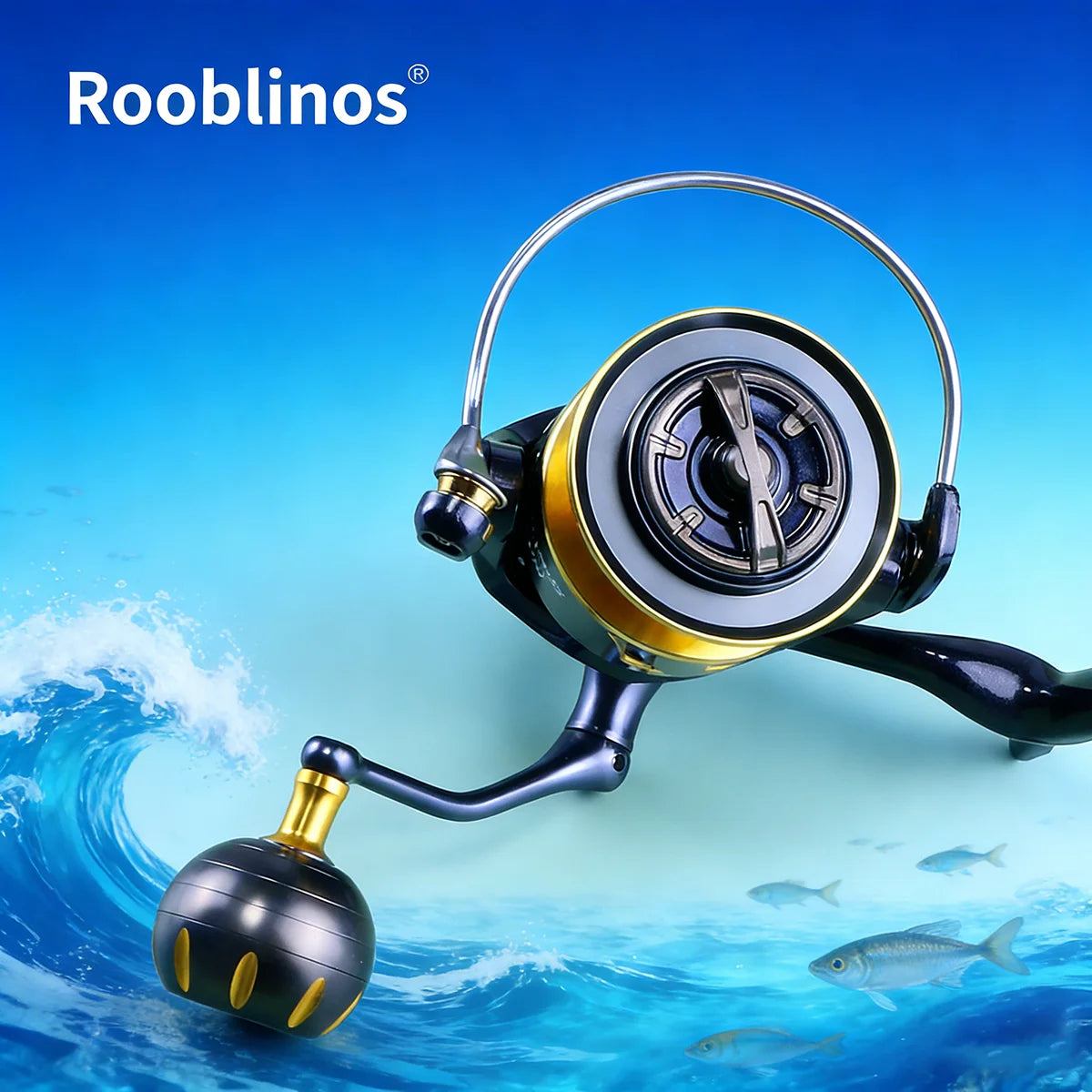 [Germany Stock] Rooblinos SW Left Hand Aluminum Alloy Nylon Saltwater Spinning Reel 5.1:1 Gear Ratio Line Twist Prevention 10