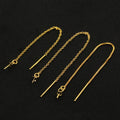 Real 14K Gold Filled GF Box Cable Chain Ear Wire Line Drop Earring Finding With 3mm Bead Caps for DIY Jewelry Making