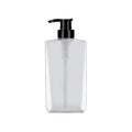 Stock Available PET Press Pump Grey square 16oz Plastic Bottle Transparent Shampoo Bottle 500ml