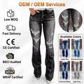 Ladies Distressed Jeans Pants Ropa De Mujer Women Skinny Ripped Denim Jeans Bootleg Trousers