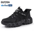 For GUYISA 10KV Insulated Sports Series Labor Protection Shoes Black Anti-Impact Anti-Puncture Plastic Toe Cap Winter Usage