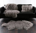 Real Mongolian Lamb Fur Plate Grade a Natural Color Long Curly Wool Rug Tibetan Sheepskin Fur Carpet for Commercial Home Use