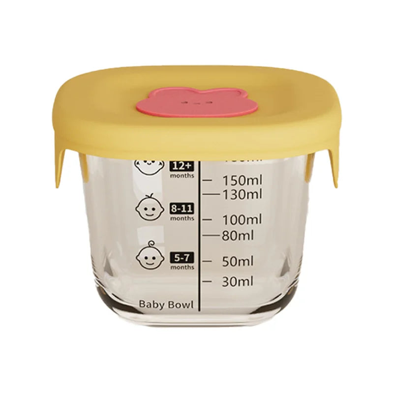 Custom logo Glass Baby Food Storage Containers 180mL 6oz Baby Food Storage Jars with Lids  Microwave Dishwasher Safe BPA Free