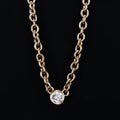Starsgem 0.1ct Solitaire Style Necklace 14k Yellow Gold 3mm Lab Diamond Necklace
