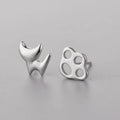 925 Sterling Silver Asymmetric Stud Earrings for Women Elegant Wedding Gold Plated Jewelry 2022 Moda Brincos Pendientes Mujer