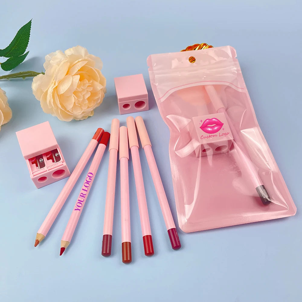 OEM Private Label Lip Liner Brown Lipliner Pencil Vegan Creamy Lip Liner High Pigment Matte Lipliner Pencil With Sharpener