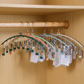 Wholesale Stainless Steel Magic Hanger 10 Clips Sock Clip Hanger Underwaist Socks Portable Hanger