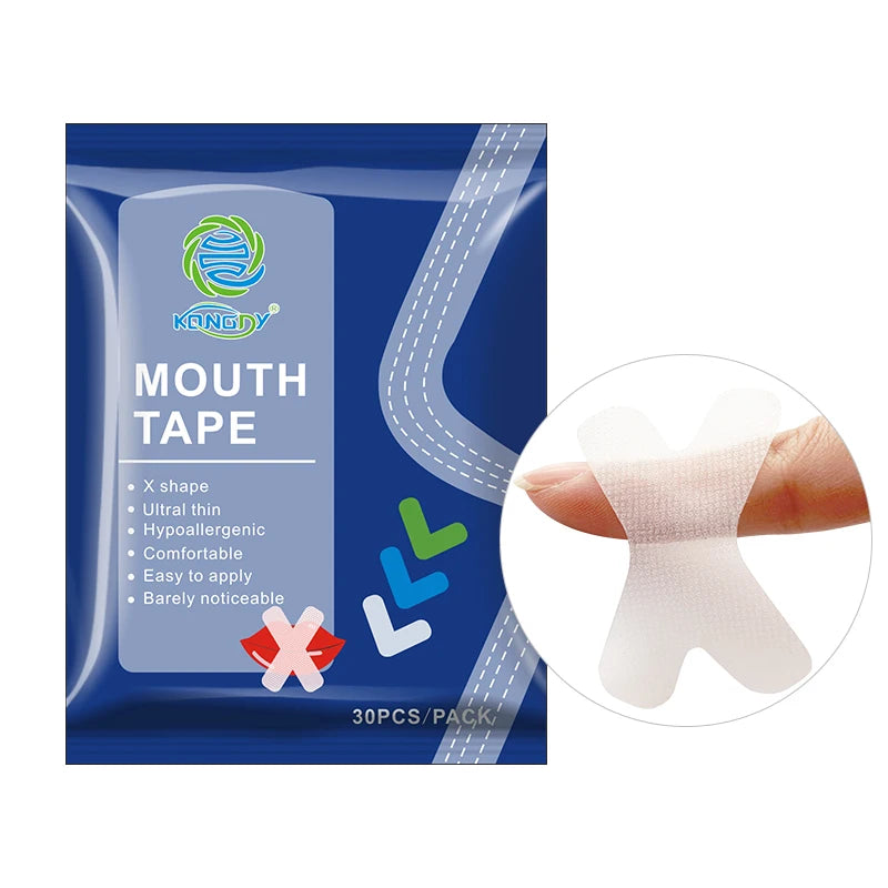 Support Customize 30 Pcs Sleep Strips X-shaped Snoring Advanced Gentle Mouth Tape PE Material Waterproof Breathable 3-Year