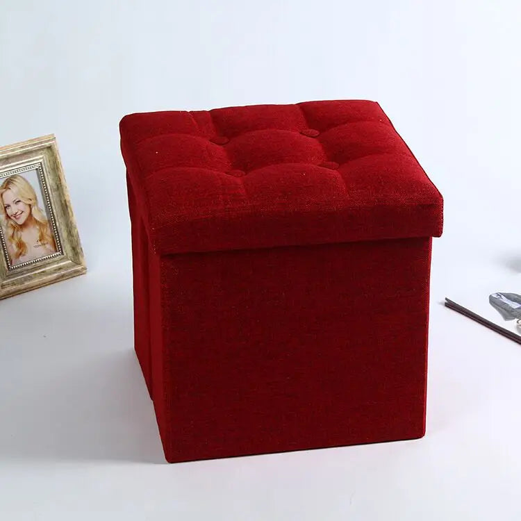 Foldable Multipurpose Collapsible Chair Ottoman Bench Storage Furniture