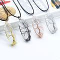 Huiying Large Healing Crystal Stone Pendant With Gold Plated Wire Wrapped Jewelry