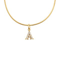 2025 New Ins Wholesale 18 k Gold Plated Stainless Steel Iced Out Initial Letter D I Y Zircon Pendant Snake Chain Necklace
