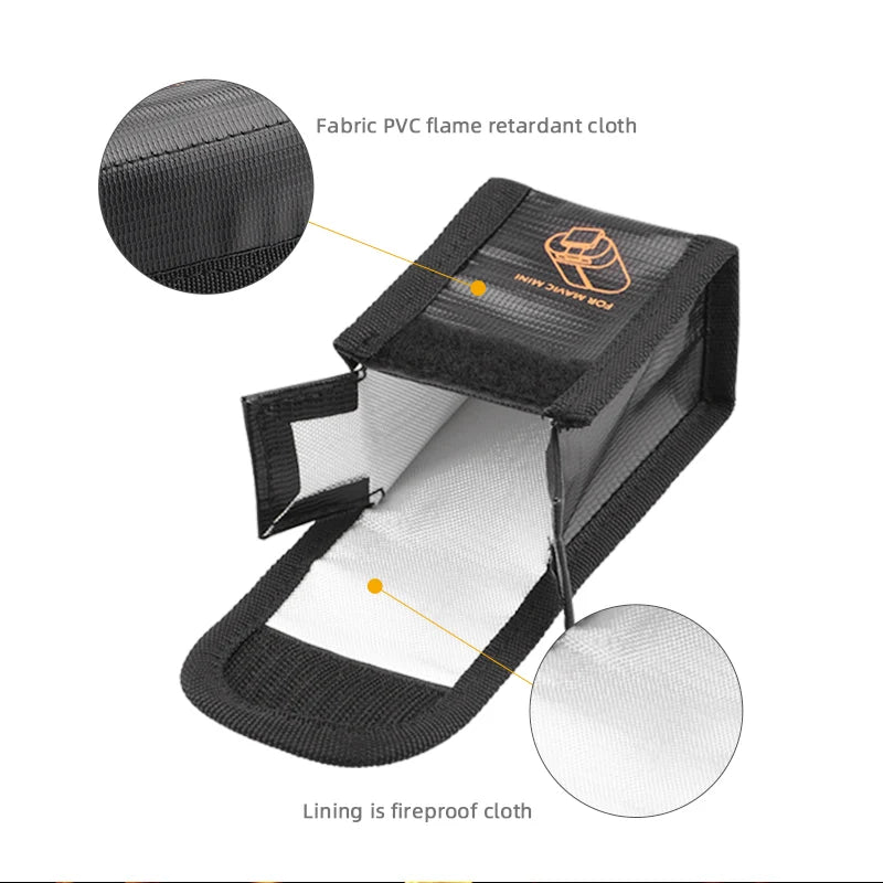 Protection Storage Bag Fireproof Waterproof Battery Explosion-Proof Battery Safety Bag for Mavic 4 Pro Drone Accessories