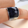 Trendy Ring Men's Fashion Accessories Stainless Steel Jewelry Gemstone Titanium Ring for Men