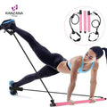 Detachable 3-Section Pilates Bar Stick for Fitness Yoga and Pilates EVA Material with Resistance Bands