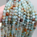 Round Genuine Stone Beading Loose Gemstone Hole DIY Charm Smooth Beads Natural Stone Beads Bracelet Necklace Jewelry Making