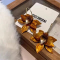 French Retro Acrylic Flower Exaggerated Earrings Earrings Female Temperament Niche Fashion Light Luxury High-end Earrings
