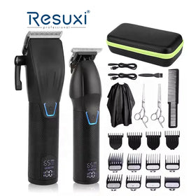 Resuxi LM-2027 Professional Men Hair Trimmer Wireless Low Noise Hair Cutting Para Cortar Cabello Hair Clipper 2 Pieces Set