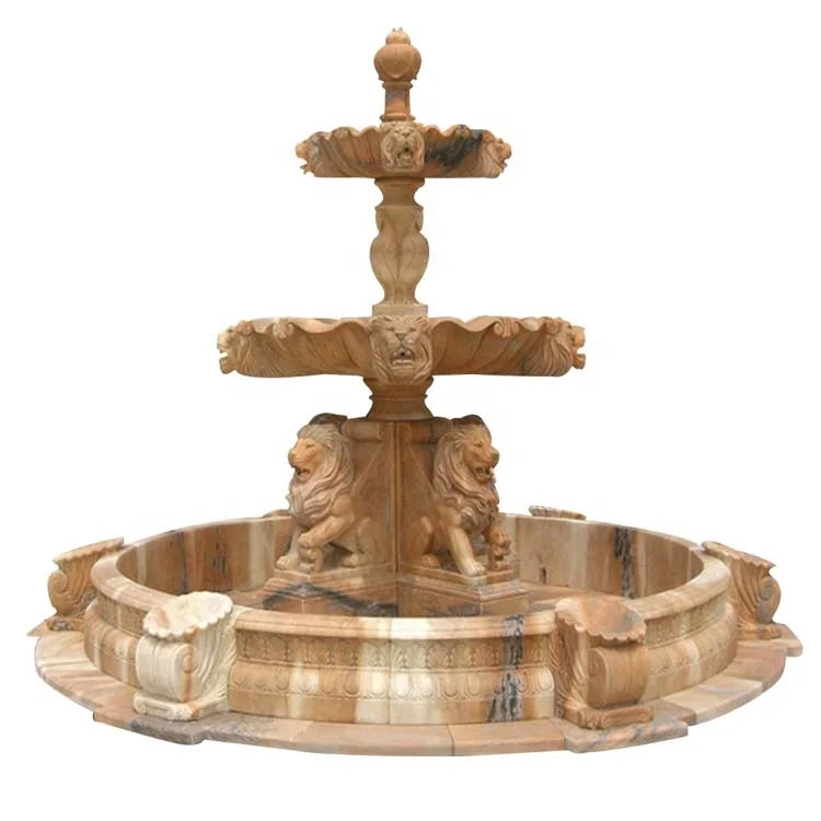 Modern Three Tier Outdoor Garden Stone Fountain Art Sculpture Ornaments