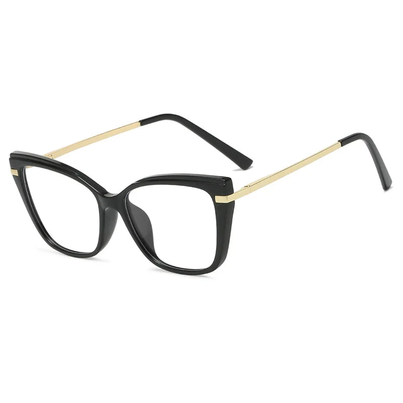 New Classic Black Big Square Box Anti-Blue Light Women Cat Eye Glasses Female Eyewear Frames Fashion TR90 Optical Eyeglasses