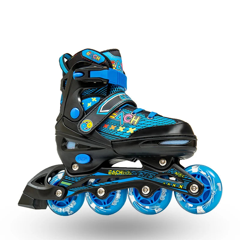 EACH Skates Flash Wheel Inline Roller Skates 4 Wheels Patines Kids Roller Skate Shoes 4 Ruedas for Children