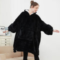 Factory Plus Size Teddy Wearable Hoodie Blanket Adult Custom logo Hooded Blanket Sherpa Oversized TV Blanket with Sleeves