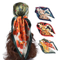 Digital Printing Luxury Woman 100% Polyester Scarves Custom Printed Personalized Long Square 100% Satin Silk Hijab Scarf