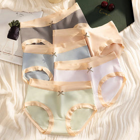 China Manufacturer's Everyday Comfortable 12 Pcs for Pink Cotton Briefs for Ladies Solid Pattern Panties at Cheap Price