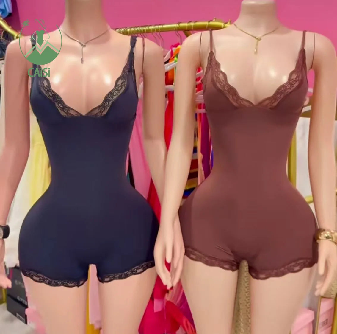 Fashion Women's Clothing Lace Jumpsuits Women 2026 Soild V-neck Tight Patchwork One Piece Jumpsuit Summer Clothes for Women