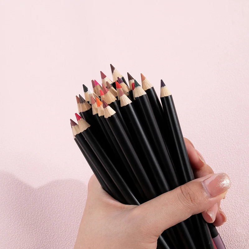 Wholesale Cosmetics 25 Matte Colors Private Label Waterproof Long Lasting Lip Liner Matte Makeup Smoothly Lipliner Lip Pencil