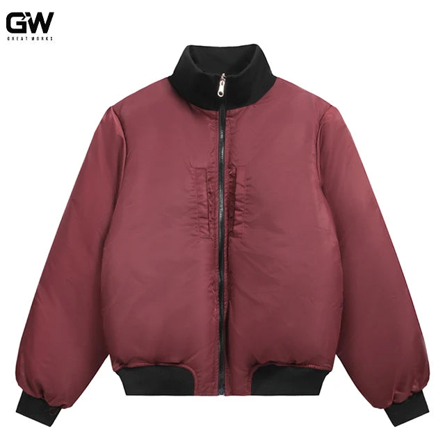 Men's Vintage Varsity Jacket for Autumn Oversized Flight Bomber Stand Zipper Quick Dry 300gsm Streetwear Style Available