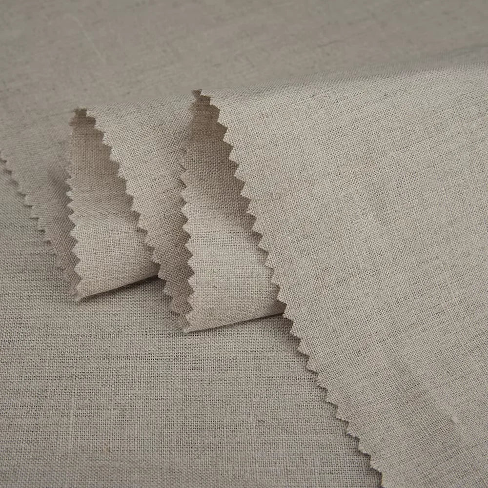 High Quality 100% Organic Eco-Friendly Anti-Static Linen Fabric Plain Soft Woven Solid Dyed for Girls Shirts and Dresses