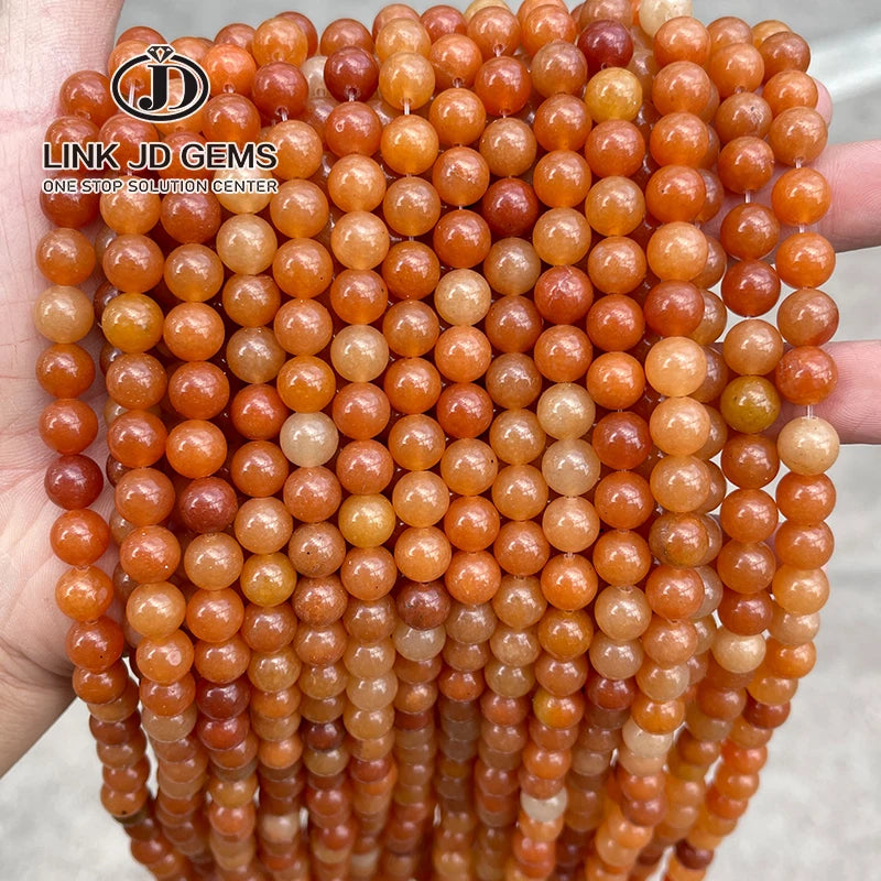 Natural Red Aventurine Gemstone Beads CNAS Certified LINK JD GEMS Brand for Bracelet Necklace Jewelry Making Wholesale Supply