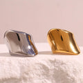 Guarantee Dreamshow Exaggerated Signet Ring 18k Gold Plated Stainless Steel Rings Women Jewelry Waterproof Jewelry