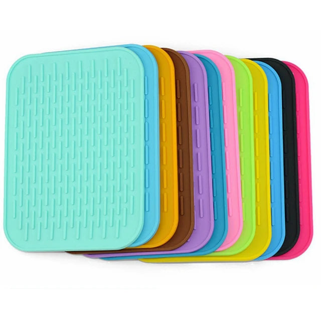 Hot Sale Rectangle Silicone Rubber Trivet Mat Heat Resistant Table Dish Drying Mat Counter Mat for Hot Pans & Pots