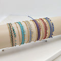 Colombian Ribbon Multi-Layer Stack Hand Rope Simple Rope Miyuki Seed Bead Weaving Beaded Bracelet for Women Jewelry